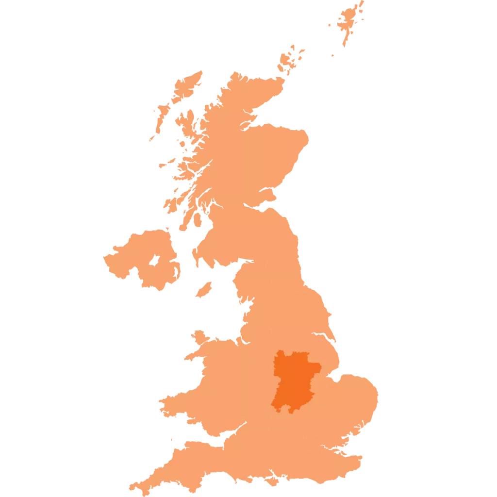 Central & East midlands maps