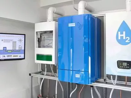 Hydrogen boiler example at trade show