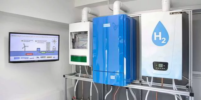 Hydrogen boiler example at trade show